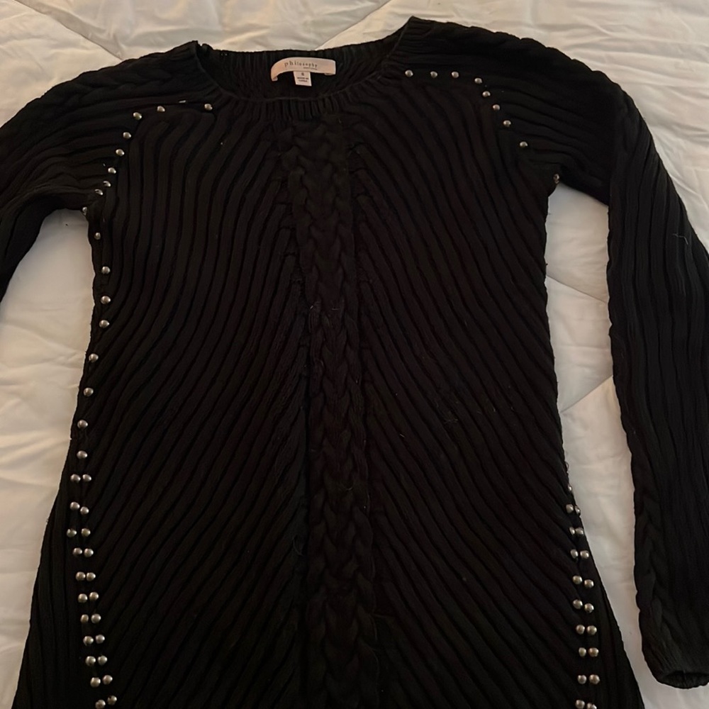 Philosophy black sweater with metal detail Unique sweater